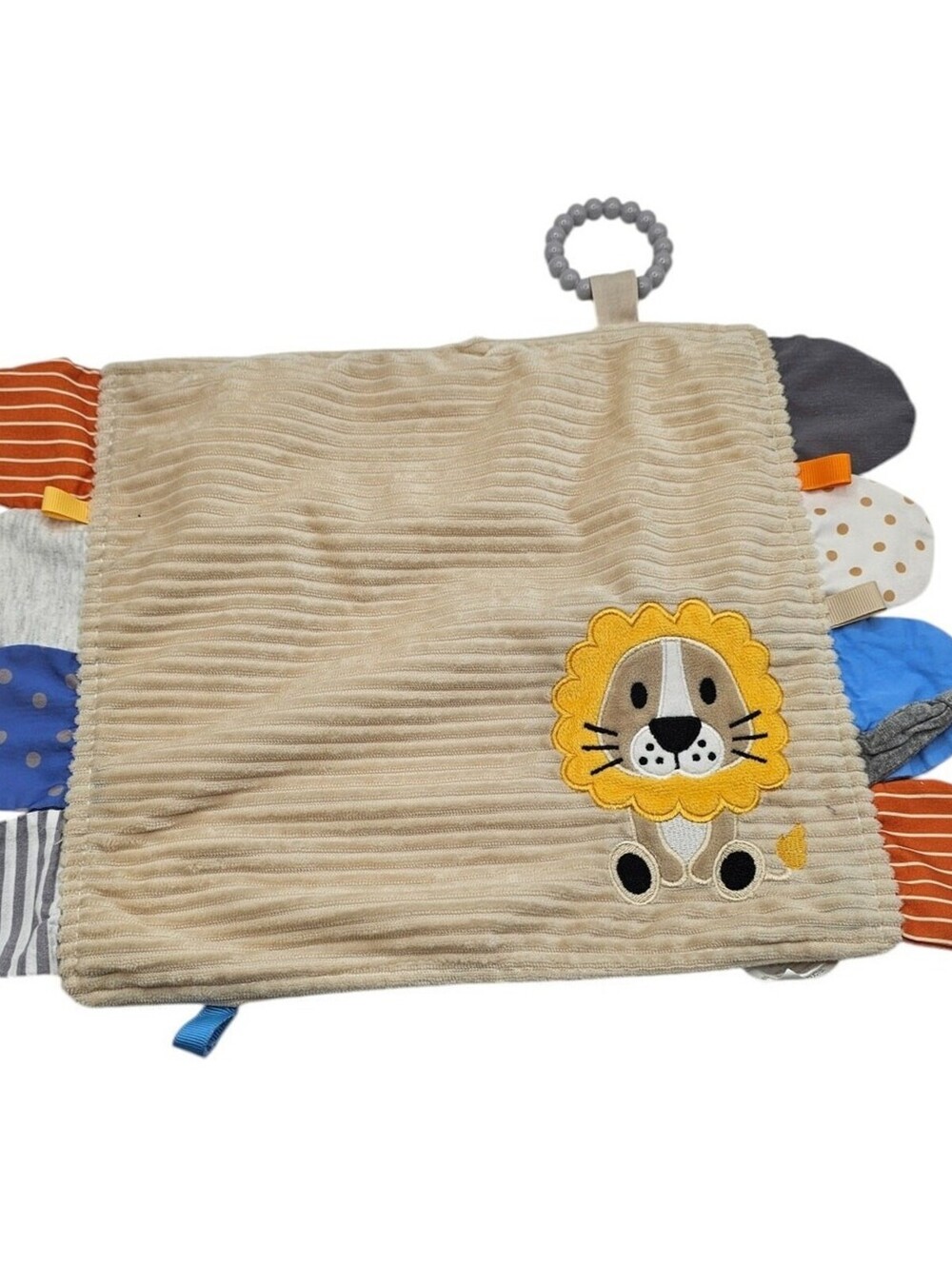 MODERN BABY Lion Baby Security Blanket Crinkle Teether Tactile Development